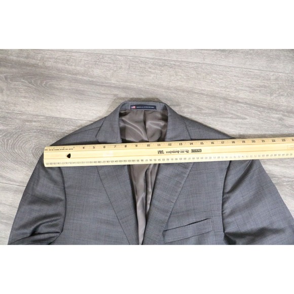 54L Hart Schaffner Marx Gray Wool 2-Piece Suit Trousers Jacket Pants 39 - Picture 7 of 15